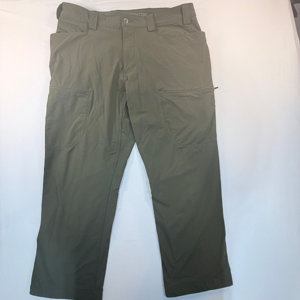Duluth Trading Flexpedition Cargo Pants Mens 38x30 Green Stretch Relaxed Fit